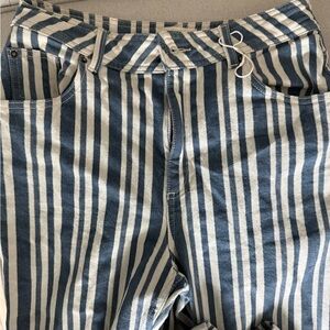 Sezane Blue and White Striped Davy Women Jeans